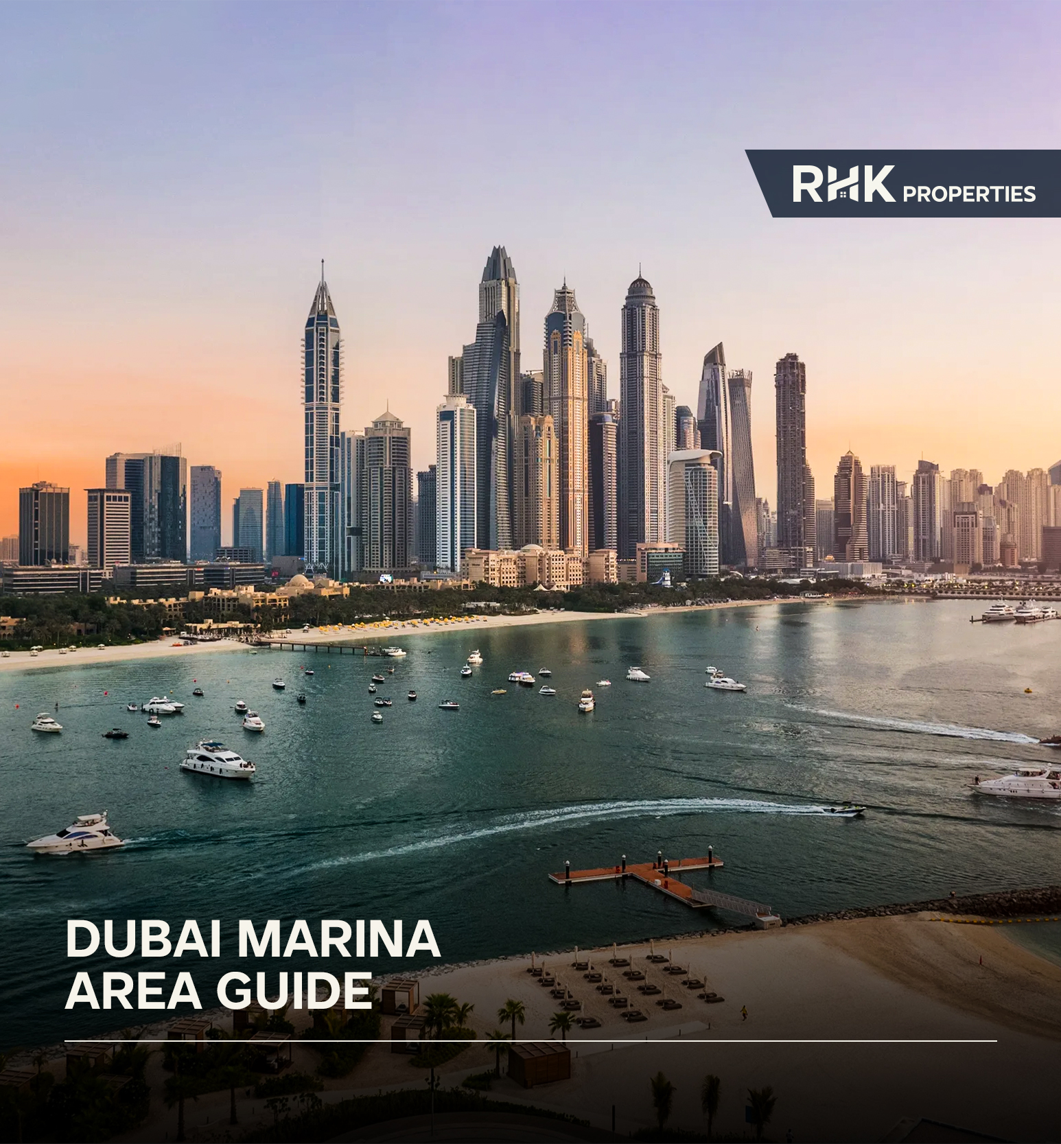 Dubai Marina skyline with waterfront residential towers