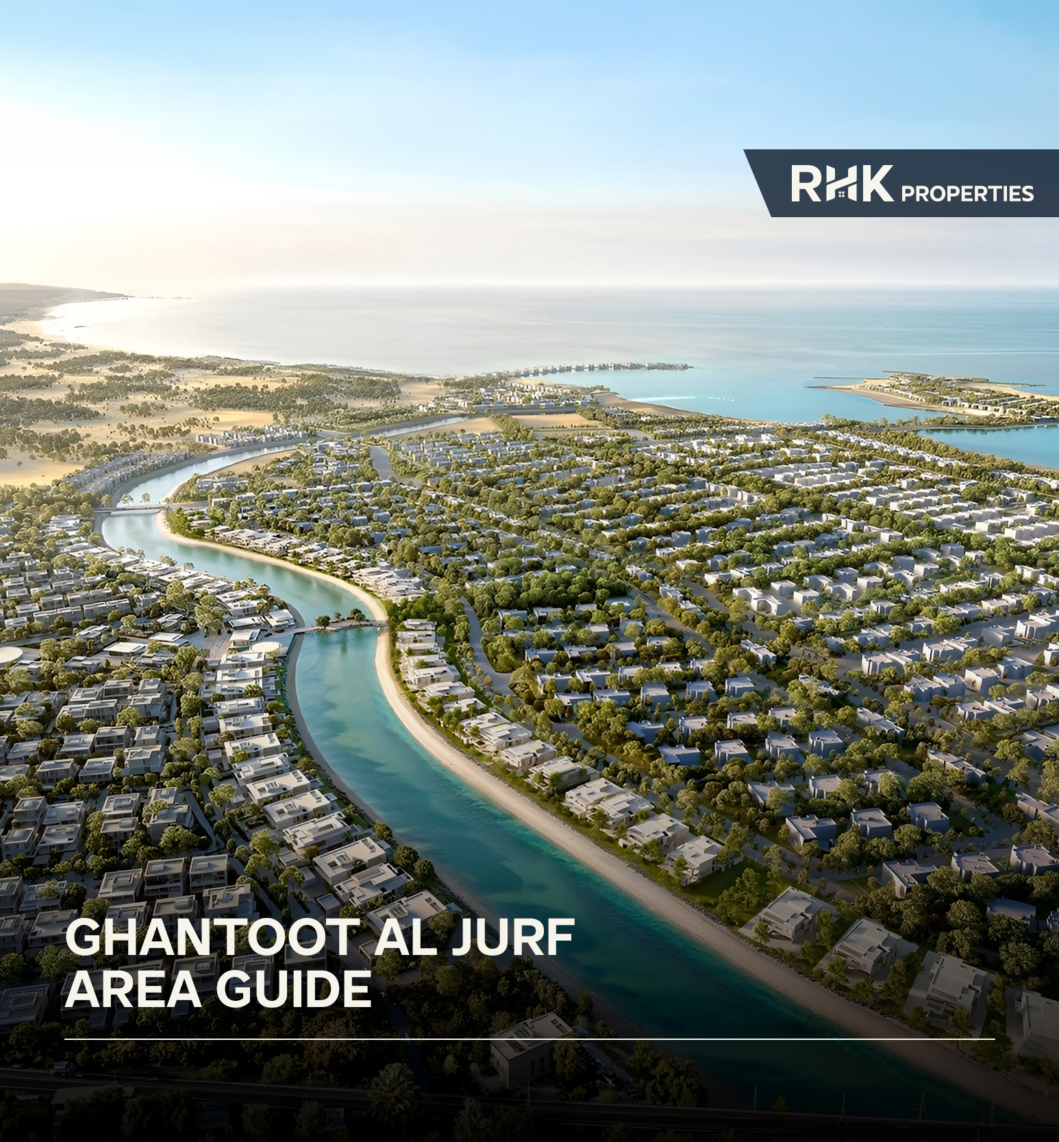 Luxury residential villas with landscaped gardens in Al Jurf community