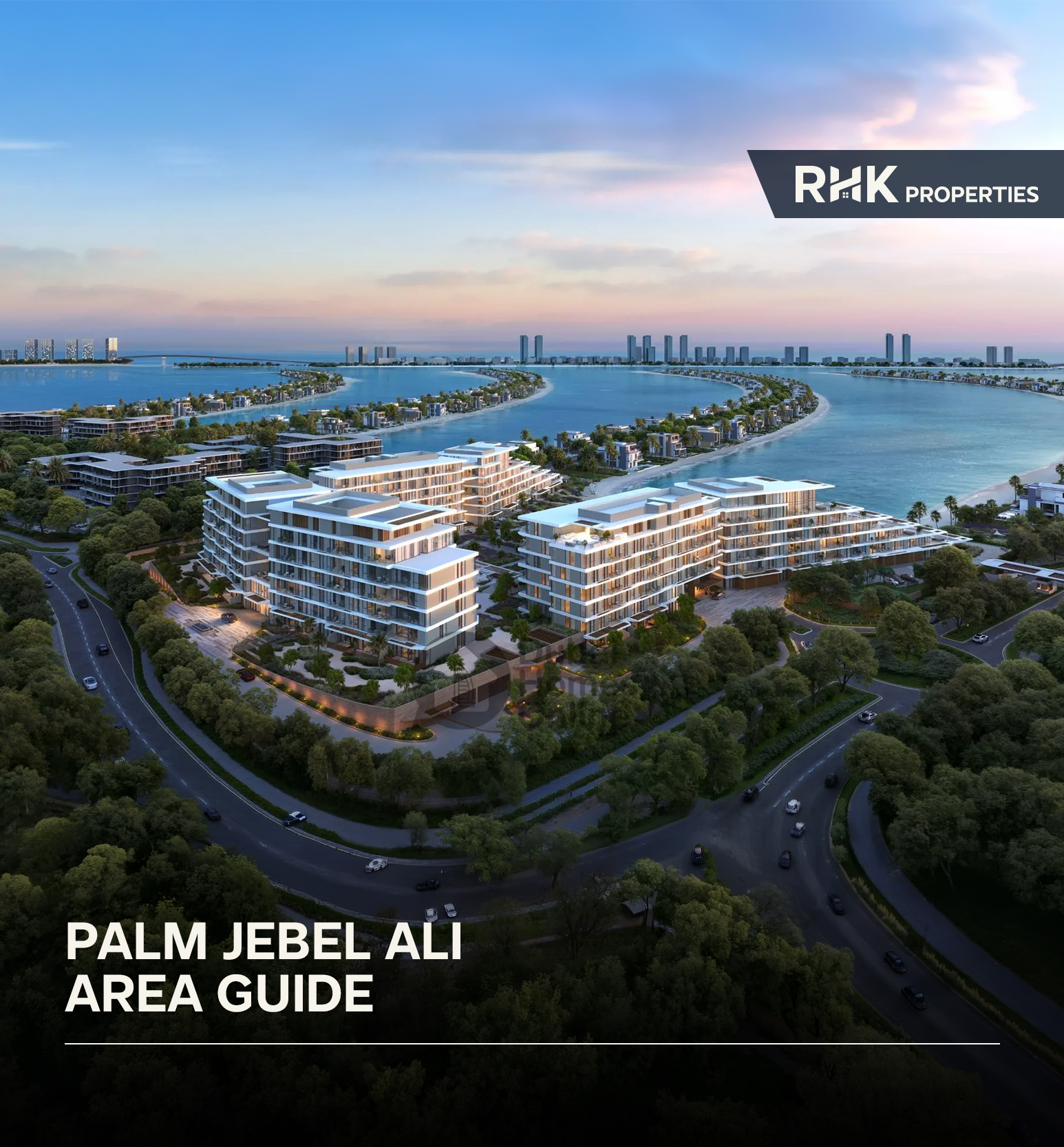 Luxury waterfront apartments and residences at Palm Jebel Ali overlooking crystal-clear lagoons and landscaped surroundings.