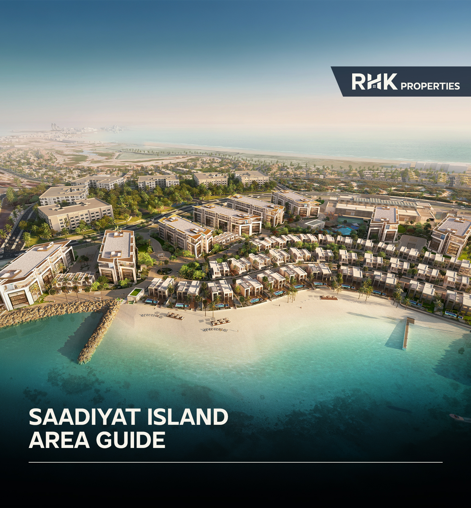 Luxury beachfront community on Saadiyat Island with modern residences, private beach access, landscaped grounds, and sea views.